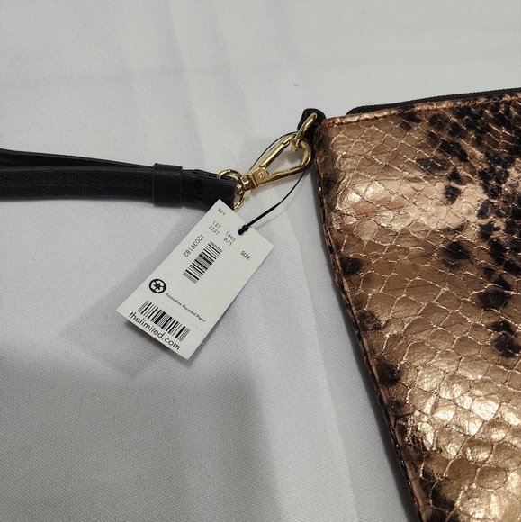 The Limited Brown Snake print gold wallet Large Wristlet - Picture 9 of 9